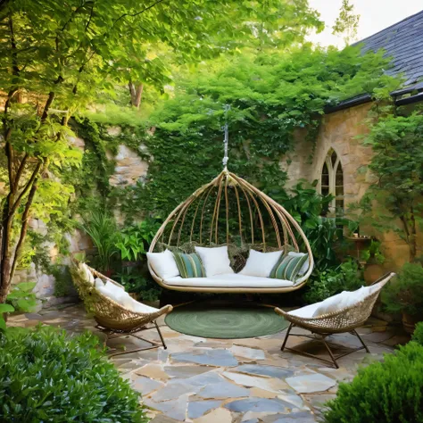 Step into the tranquil oasis of my European-style Relaxation Nook, adorned with inviting hammocks or swing chairs that beckon you to unwind and rejuvenate. Bathed in soft, ambient lighting, the space exudes a serene ambiance, perfect for unwinding after a ...