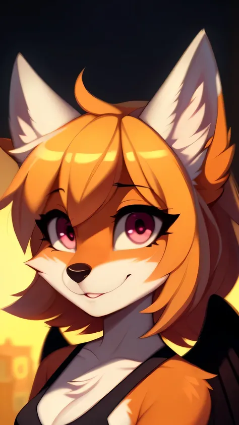 Nervous smiling, uploaded the e621, beautiful and detailed, woman (((female))) ((anthro)) Fox, (Fox girl), by waspsalad, by phluks, by zero-sum, cinematic lighting, Fox, (anthro, fluffy fur, character focus:1.1), 1girl, anthro fox girl, body fur, orange fu...