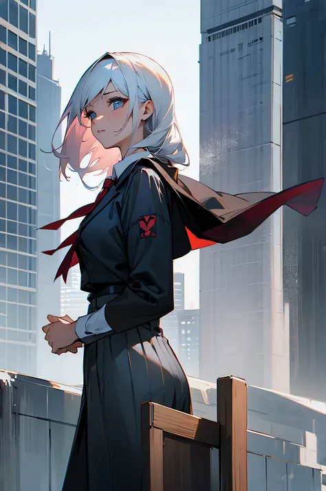 Female, Lawyer clothes, Building background ,