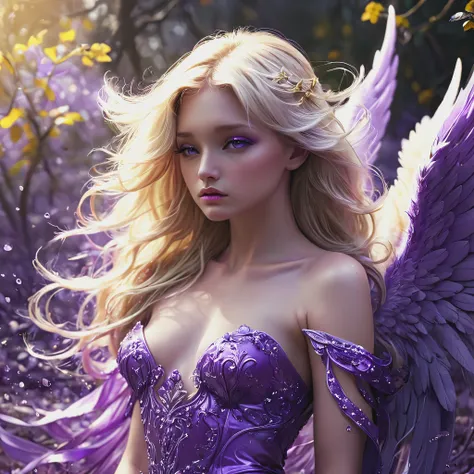 Blonde fallen purple angel