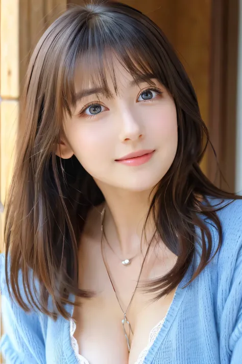 (((32ｋ,Attention to details,Attention to detail、masterpiece,Attention to detail,alone))),RAW Photos & Realistic atmosphere,Beautiful dark blue eyes,Mouth details,glossy lips,Thin eyebrows,Beautiful Eyes、Soft white skin that shines in every detail、her deep ...