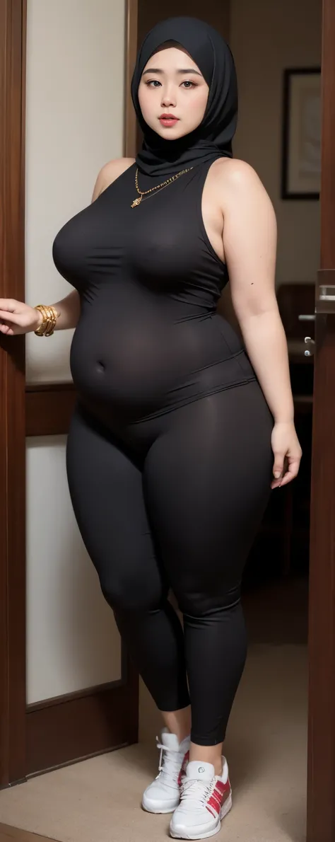 ((best quality)), ((masterpiece)), (detailed), perfect face, araffe woman thick and thight long pants posing for a picture, curvy model,, curvy hourglass figure, sexy longest hand t-shirt, thicc, beautiful full body shot, soft curvy shape, in a longest han...