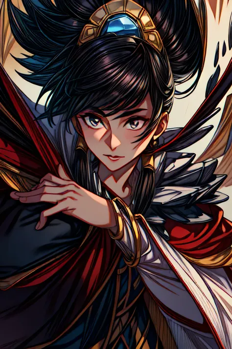 taliyah, best quality, best quality, ultra-detailed, highres,sharp focus,(ultra detailed,extremely detailed), 1girl,(masterpiece...