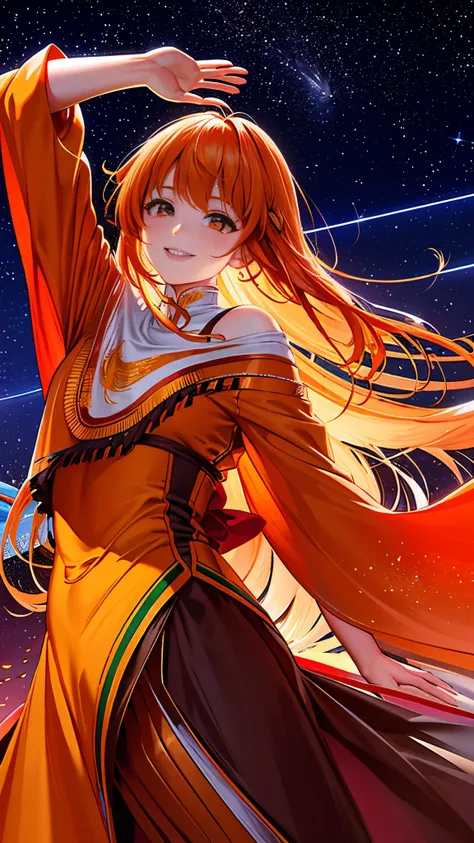 Lacus4, (Orange and red bonfire against St. Johns illuminated backdrop, people dancing, music band playing, 4K, Best Quality, St. Johns Brazilian festival, Anime style: 1.9, joyful, Crowd of adults and children, (ultra detailed faces), (starry night sky in...
