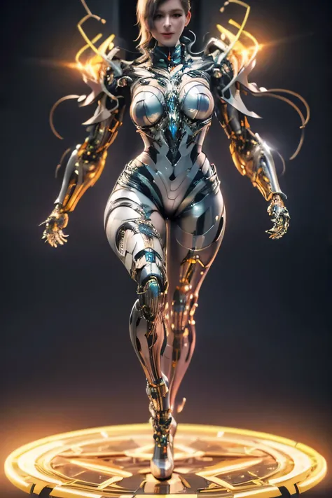 futuristic,cybernetic,beautiful girl,neural networks hair,ultra-detailed,Futurism,8k,super detail,best quality,big breast 1.3,tight cibernetic costume,short pants,future city back ground ,street,full body pose ,cybernetic armor ,master piece,very detailed