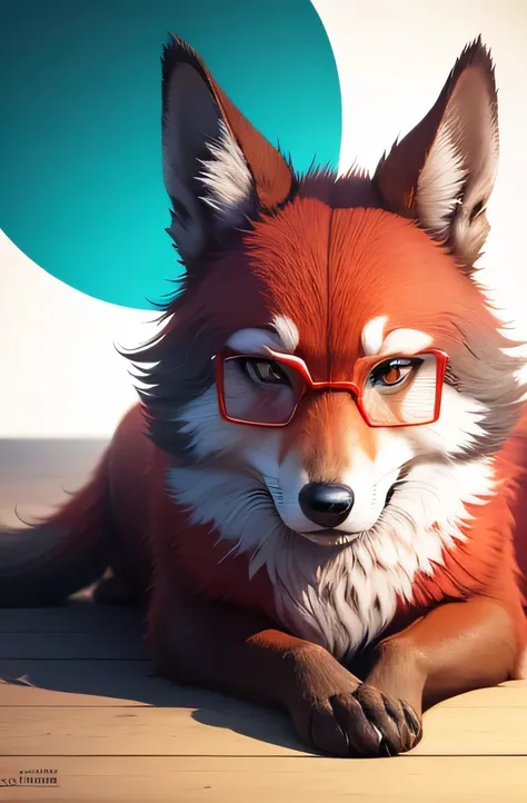 renard à lunettes sur fusée