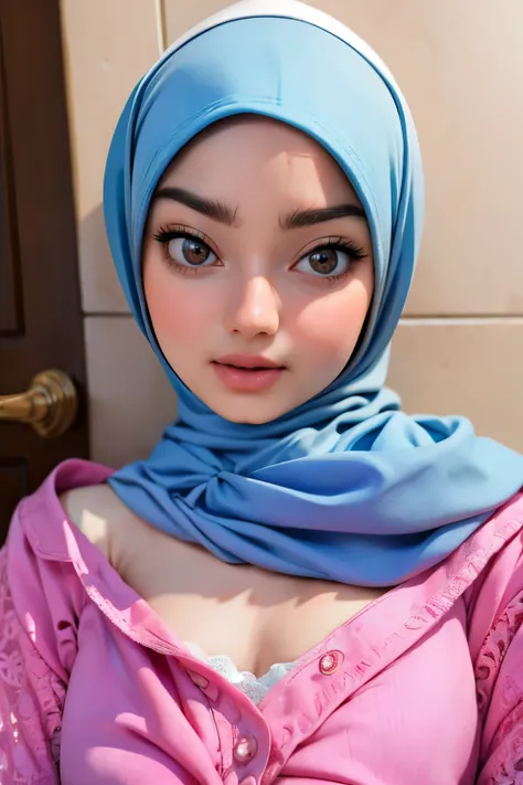 chubby, ((flat chest)), naked, angry pose, angry face, (((hijab malay girl))), masutepiece, high quality, uhd 45k, realistic fac...