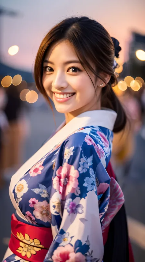 Looking at the camera,(((highest quality, 8k, masterpiece))), Sharp focus, (Beautiful woman with perfect figure), thin, (Hairstyle: superior)), ((kimono: Cane)), street: 1.2 非常に詳細な顔と肌の質感 詳細な目 double eyelid ランダムな姿勢, (smile),ssuperiorer cute Japan person,ssu...