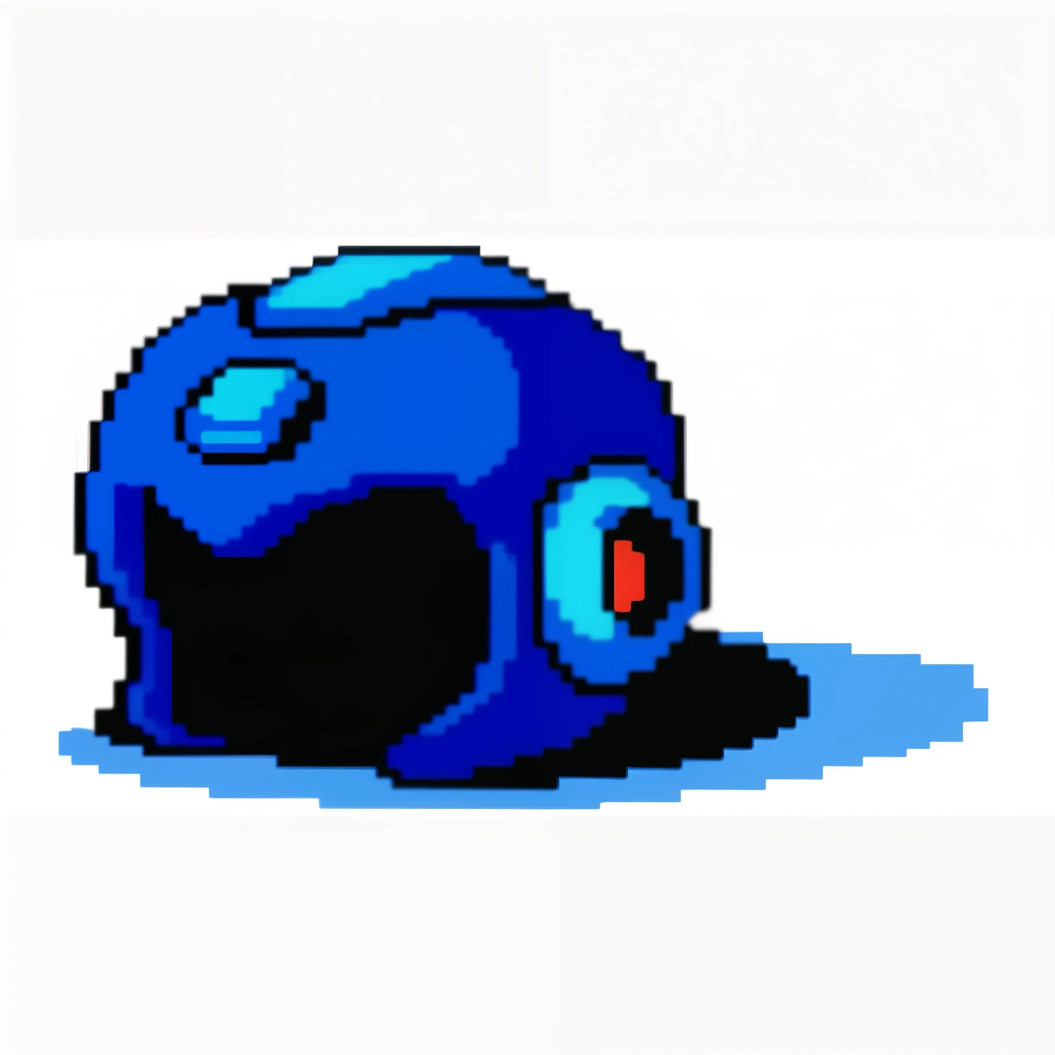 um close de um capacete de pixel com rosto azul, 1 0 0 0 x 1 0 0 0 pixel aRt, megaman, shovel rider as punk idiot, Mega homem, videogame spRite, 2 d spRite, 2 5 6 x 2 5 6 pixels, item de videogame, pixels, hein, /R/pixelaRt, high quality pixel aRt, beautif...