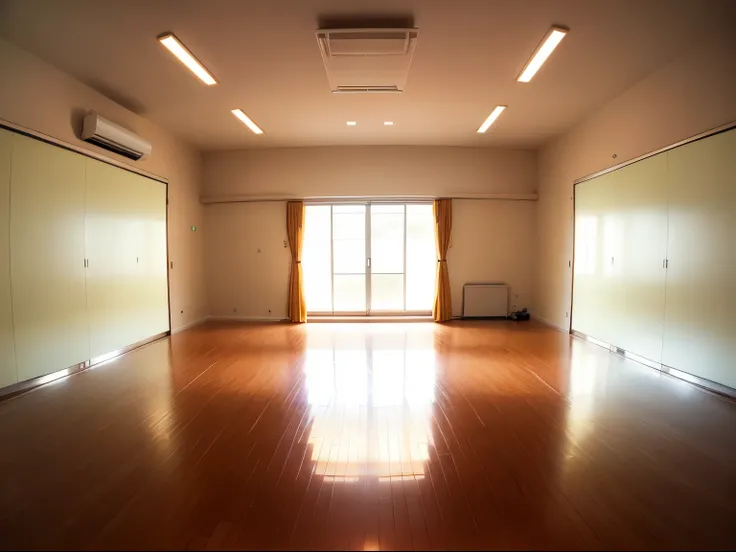 background，dance practice room，nobody，There is a mirror，Large room