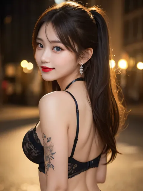 Beautiful urban college girl、masterpiece、Light makeup、Red lips、Silver Hair、long messy hair、Background of the cityscape、beautifully、elegant。 Ultra-fine detail、masterpiece、Authentic texture、Cinematic Lighting Realism、perfect piece、16K、HD、exquisite features、b...