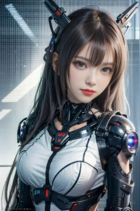 RAW quality, Highest quality, Woman in futuristic costume with futuristic helmet and futuristic sword, Trending on cgstation, Trending on cgstation, Portrait of a girl in the Knights of the Zodiac, Cute Cyborg Girl, Perfect android girl, Portrait Anime Ast...