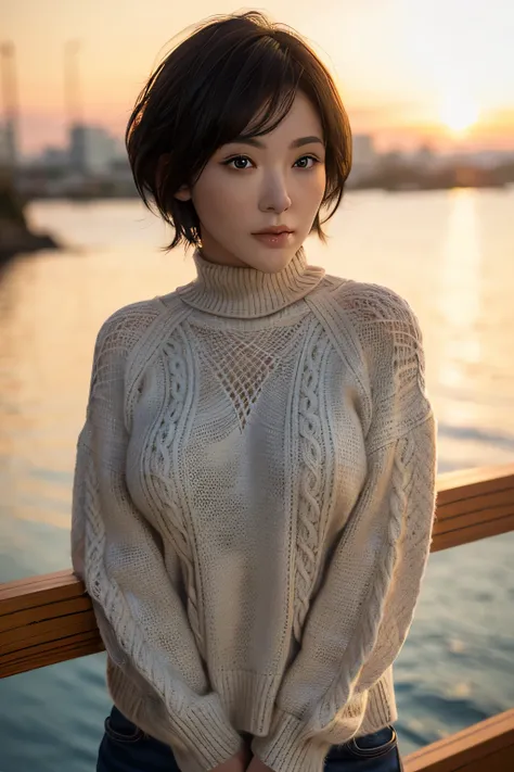 full body,orange cable knit sweater,1girl,solo, (8k, raw photo, best quality, masterpiece:1.3),(realistic, photo-realistic:1.37)...