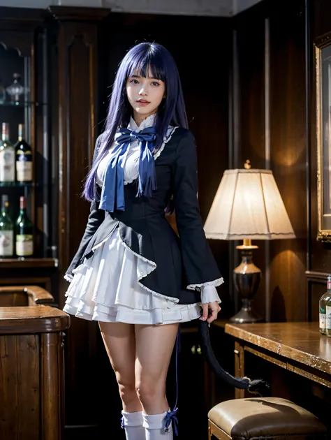 (1 lady), (Best quality at best:1.4), (ultra - detailed), (extremely detailed CG unified 16k), A Beautiful Woman with Perfect Figure: 1.4, Sharp Focus: 1.2, purple hair, very detailed, High-definition RAW color photo, professional photoshooting, amazing fa...