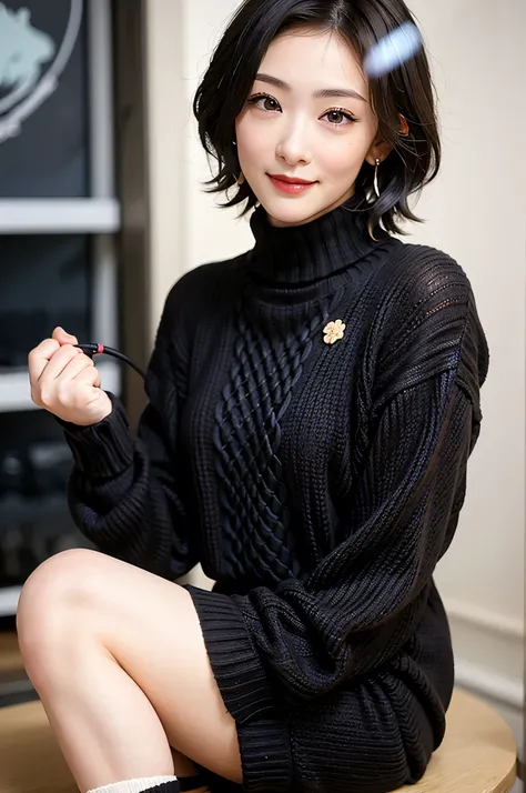 (red lips:1.4), full body, (turtleneck cable knit oversize sweater dress:1.5), , 1girl,solo,
(8k, RAW photo, best quality, masterpiece:1.3),(realistic, photo-realistic:1.37),realistic skin texture,(photorealistic:1.3),(hyperrealistic:1.2), (short hair:1.4)...