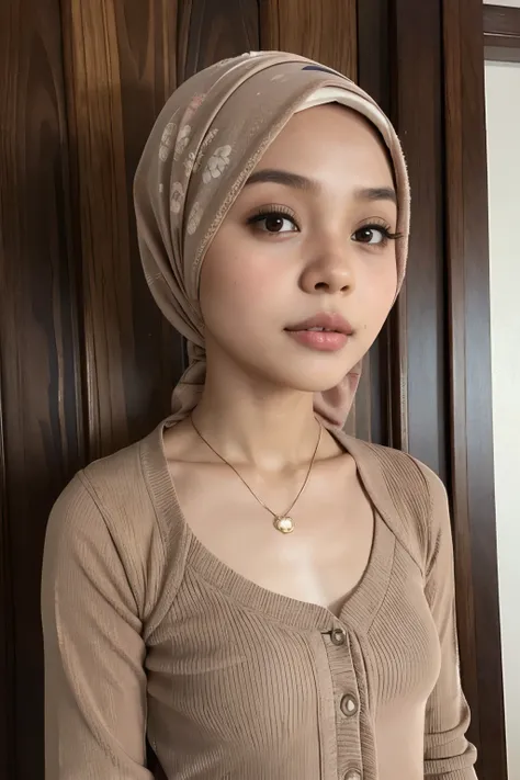 naked, (((hijab malay girl))), masutepiece, high quality, uhd 32k, realistic face, realistic skin feeling , a japanese lady, 8 y...