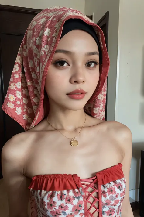 naked, (((hijab malay girl))), masutepiece, high quality, uhd 32k, realistic face, realistic skin feeling , a japanese lady, 8 y...