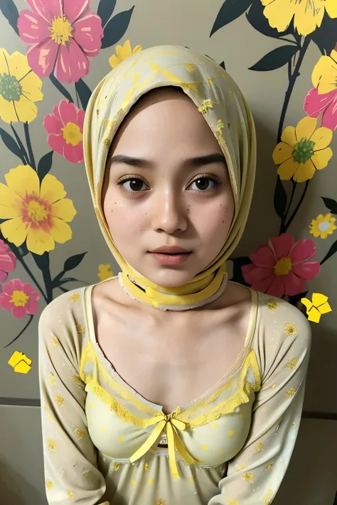 Naked, (((HIJAB MALAY GIRL))), masutepiece, High quality, UHD 32K, Realistic face, Realistic skin feeling , A Japanese Lady, 8 years old, , Very cute and baby-like face, (((FLAT CHEST))), (MATRIX WORLD), ((look In front  at the camera and SADNESS)), ((()))...