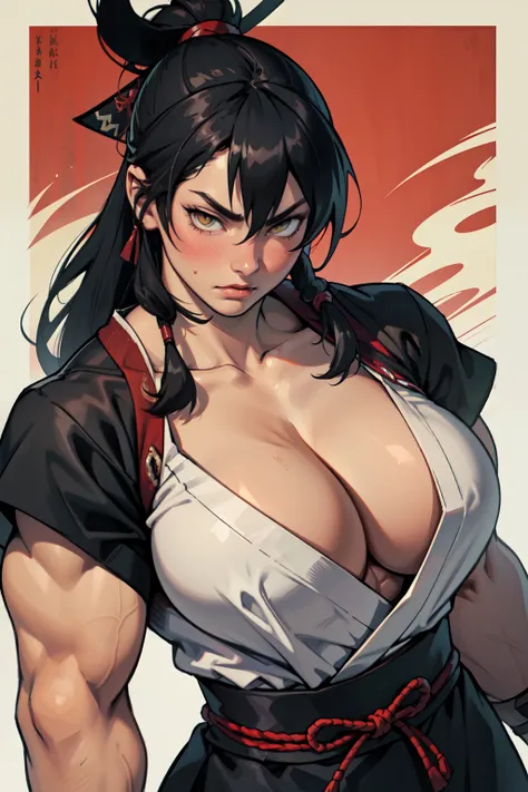 ((girl muscular thick)) pale skin black hair ultra detailed eyes huge large breasts toned body embarrassed blush very long hair yellow eyes samurai samurai samurai samurai samurai samurai samurai samurai samurai samurai samurai samurai samurai samurai samu...