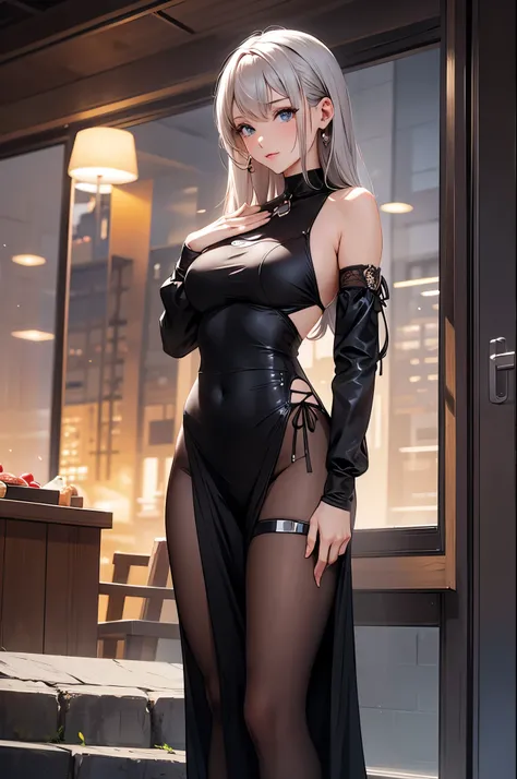 a sexy woman, (best quality), (masterpiece), (1girl), slim, anime, tall, (flat chested), (see through clothes), (front view), (sexy pose), (full body view)
