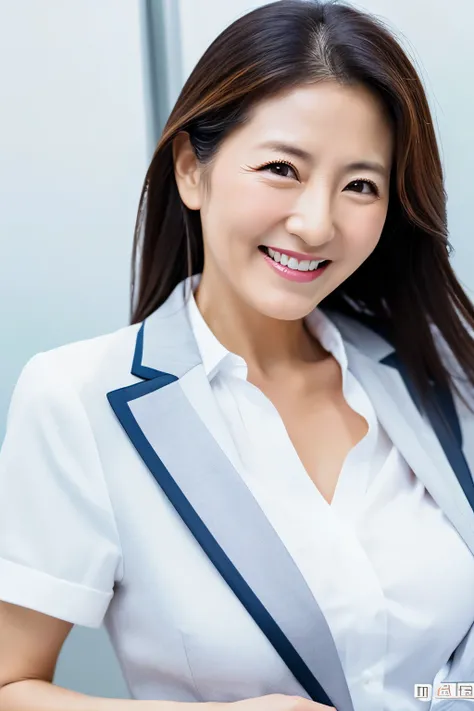 be itching to　　horny　Japanese　Japanese　chest emphasis　Mature Woman　　MILF Smile　　55 years old　long hair　 mongoloid chaina　i　white　in vain　　Glamour　shirt　　　Tshirt　Glamour　White Business Suit　Cabin attendant　white