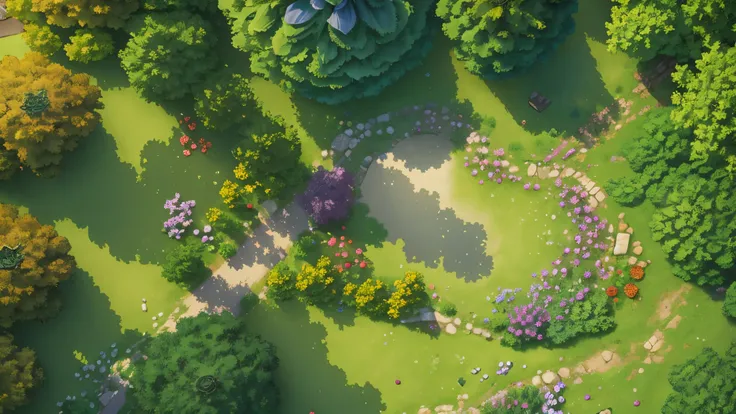 masterpiece, best quality,8k, map, fairy forest area, flower garden