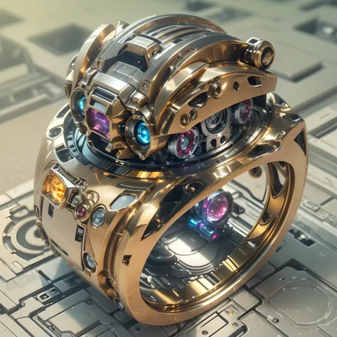 Purpose,(Nothing but the ring),(unmanned), (1 complex magic ring made of Gundam mecha,The ring is engraved with the head of a Gundam mecha,The entire ring is made of titanium and rubies,It's science fiction from beginning to end,Details with a metallic...