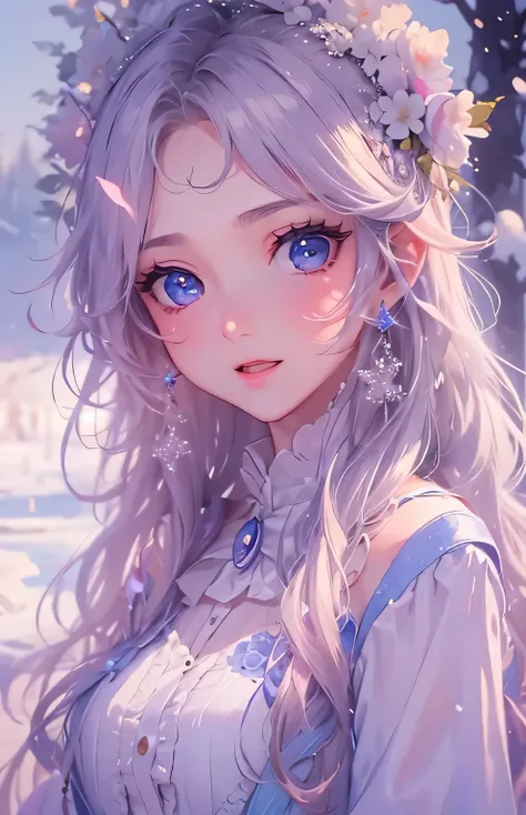 ((highest quality)), ((masterpiece)), (Get used to it), Perfect Face , beautiful girl , snow , Princess ,