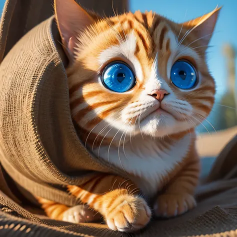 Orang cat with blue eyes