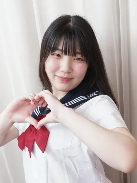 arafed asian girl in sailor outfit tying a red bow, seifuku, wearing japanese , shikamimi, chiho, of a youthful japanese girl, japanese girl , kimi takemura, japanese , sakimi chan, close up iwakura lain, narumi kakinouchi, junko enoshima