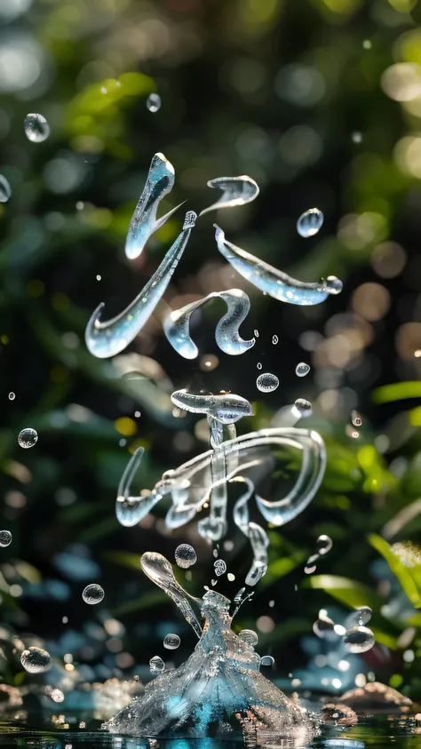 Close-up of the fountain，Spray out a large amount of water, Water Drop, water Droplets, detailed Droplets, water Droplets frozen in time, Water Drop, water particles, Wet HDR Refraction, Water particles in front, rain Droplets frozen in time, transparent D...