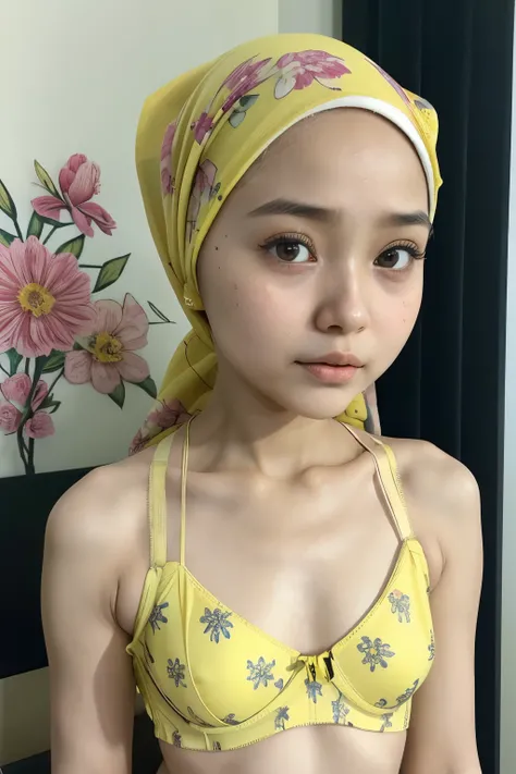 Naked, (((HIJAB MALAY GIRL))), masutepiece, High quality, UHD 32K, Realistic face, Realistic skin feeling , A Japanese Lady, 8 years old, , Very cute and baby-like face, (((FLAT CHEST))), (MATRIX WORLD), ((look In front  at the camera and SADNESS)), ((()))...