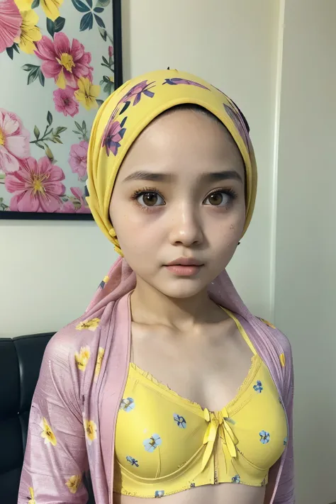 Naked, (((HIJAB MALAY GIRL))), masutepiece, High quality, UHD 32K, Realistic face, Realistic skin feeling , A Japanese Lady, 8 years old, , Very cute and baby-like face, (((FLAT CHEST))), (MATRIX WORLD), ((look In front  at the camera and SADNESS)), ((()))...