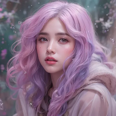 snow hoop exclusion area 32k（tmasterpiece，k hd，hyper hd，32k）long flowing purple-pink hair，autumn pond，zydink， a color， tongzhou ...