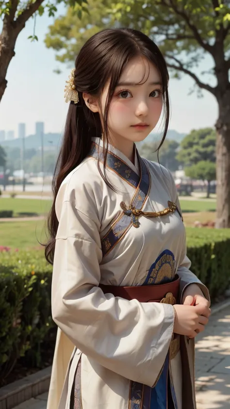 girl, ancient chinese costume, whole body, sunlight, Clear Face, Clean white background, masterpiece, Super Detail, A magnificent composition, Ultra HD, high quality, Very detailed, Official Art, Uniform 8k wallpaper, Super Detail, 32k