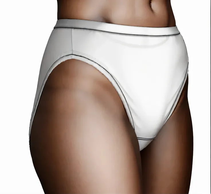 ((masterpiece, best quality)), ((31 year old)), (((Curvy))), ((Black woman)), in ((white high cut cotton panties)), (cropped shot), (((Large hips))), (((realistic 3d animated movie art style)))