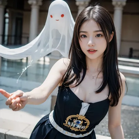 Japanese-style erotic fantasy、((A beautiful girl with supernatural powers))、((Reach orgasm every time you use your divine power:1.6))、(beautiful 15 year old woman)、(very beautiful)、(Revealing costume:1.3)、(Purification wand)、(A realistic fight scene with a...