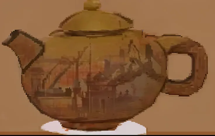 Chinese teapot，Ceramic material，innovation，Creativity，Yangtze River Landscape Painting