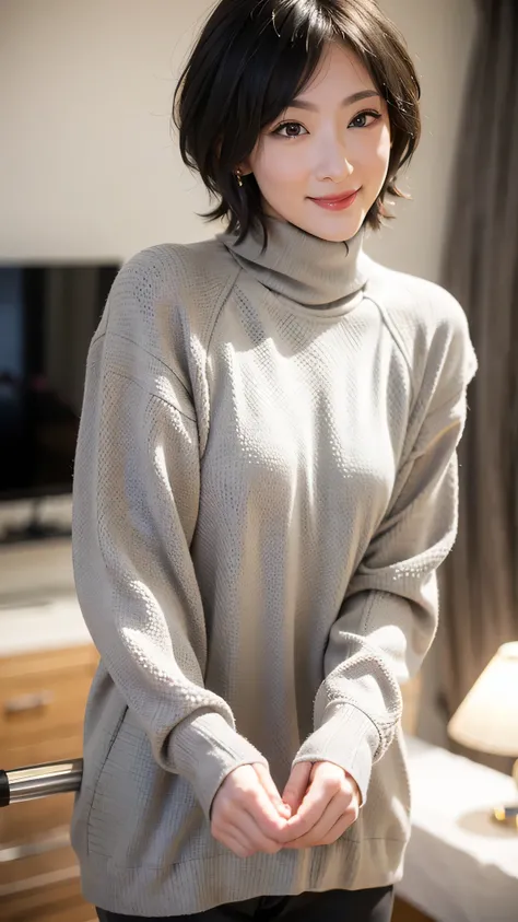 (red lips:1.4), full body, (turtleneck cable knit tight sweater:1.2), , 1girl,solo,
(8k, RAW photo, best quality, masterpiece:1.3),(realistic, photo-realistic:1.37),realistic skin texture,(photorealistic:1.3),(hyperrealistic:1.2), (short hair:1.4) , seduct...