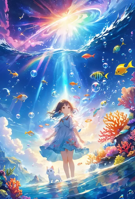 (Panorama, center, masterpiece, highest quality: 1.2), (8K、Raw photo、highest quality、look up:1.2、masterpiece:1.2、Genuineistic、Ultra-high resolution、High Contrast、Photon Mapping、Genuine、Very detailed、Official Art, Raw photo、professional Lighting、 Light、Vivi...