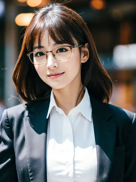 table top、highest quality、genuine、Super detailed、finely、High resolution、8k wallpaper、one beautiful woman、、、light brown disheveled hair、wearing a business suit、sharp focus、perfect dynamic composition、beautiful and detailed eyes、thin hair、Detailed genuine sk...