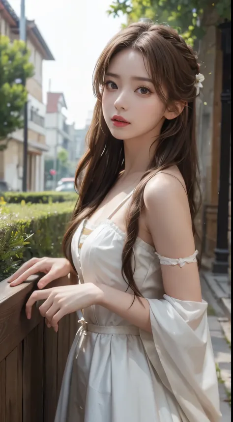 （8k， RAW Photos， 最high quality， masterpiece：1.2），（Realistic， Photo Real：1.4)
Lolita Costume，race， Aerith Gainsborough， Upper body， underwear，Exposed bare shoulders， outside， Ancient City， high quality， Adobe Lightroom， Highly detailed skin， View your viewe...