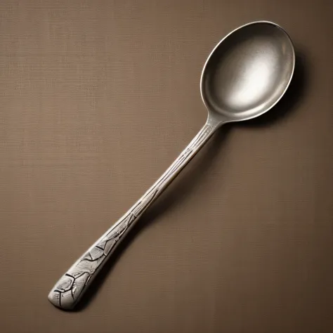 tree root pattern on the spoon, starting from the handle of the spoon