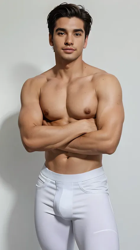 a photo of "guiGOD" shirtless wearing white leggings