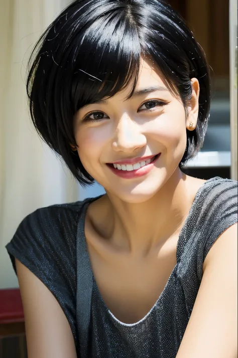 Pixie cut smile black hair beauty