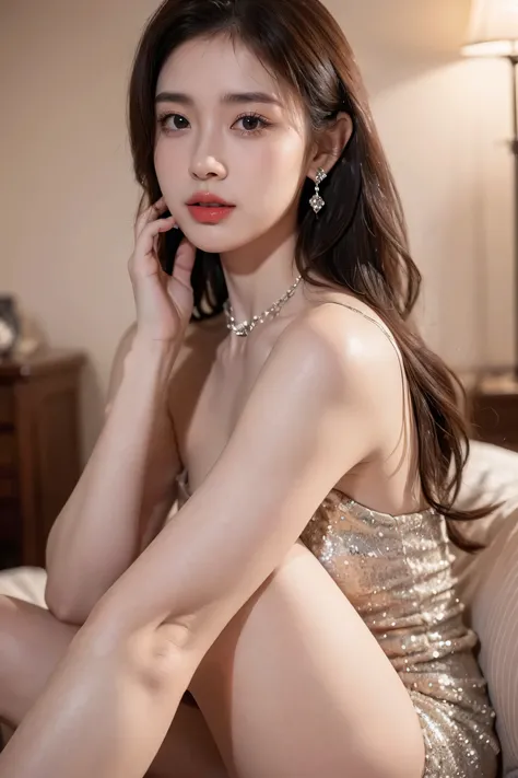 Top CG, Highest image quality, masterpiece, Gentle beautiful girl, (185cm美女), (fit), Imperial sister, Queen temperament, White skin, ((Long legs)), perfect facial features, Bright Eyes, Seductive pose, Red lips, Beautiful and cold (A major breakthrough)), ...