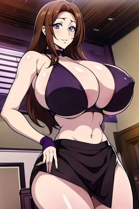 An anime-style artwork depicting Venelana Gremory from the anime High School DxD.

Tags: Venelana Gremory, anime, detailed eyes, detailed lips, ass, bare shoulders, 1girl, brown hair, (purple eyes:1.4), (black skirt suit:1.1), pencil skirt, miniskirt,curvy...