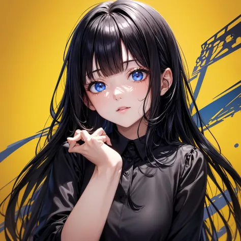 absurderes, ultra-detailliert,bright colour,(in 8K:1.1),masuter piece,extremely beautiful detailed face and eyes, 25 years old one girl,(Smooth straight black hair:1.1), (Shiny straight long hair:1.1),(Pattsun bangs:1.1) Delicate beautiful face, red blush、...