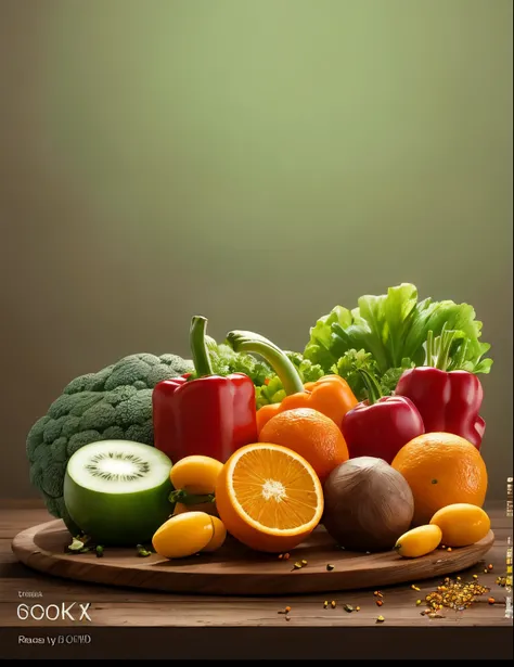 vegetables and fruits, Food advertising 4k, food particles, food advertising, Food Photography 4 K, Super realistic food picture, on a wooden plate, 8K Organic Fine Art Photography, 4K food photography, Food photography in 4K, product photography 4k, 4k ph...