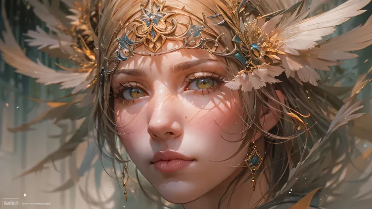 (by Greg Rutkowski: 1.2), (masterpiece), ((best quality)), extremely delicate and beautiful, illustration, (kingdom of heaven), A mesmerizing fantasy with enchanting elements blending seamlessly. A sense of tranquility and wonder fills the air, inviting ex...